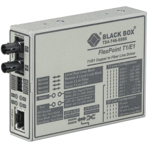 Black Box MT660A-MM Transceivers/Media Converters Black Box Flexpoint T1/e1 To Fiber Converter - 1 X Rj-48 , 1 X St Duplex - T1/e1 - Rack-mountable, E Mt660amm 822088064107