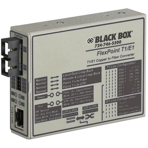 Black Box MT662A-MSC Transceivers/Media Converters Black Box Flexpoint T1/e1 To Fiber Line Converter - 1 X Rj-48 , 1 X Sc Duplex - T1/e1 - External, Ra Mt662amsc 641676608833