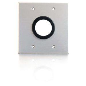 C2g 40546 Faceplates & Mounting Boxes C2g 1.5in Grommet Cable Pass Through Double Gang Wall Plate - Brushed Aluminum - 2-gang (40546) 717068248922