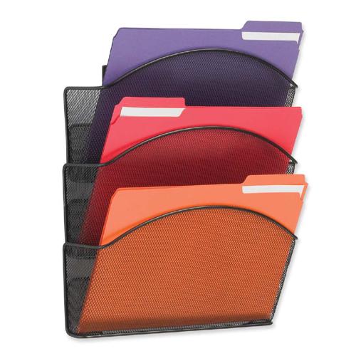 Safco 5652BL Racks & Organizers Onyx Mesh Triple Letter Size Wall Pocket SAF5652BL 073555565225