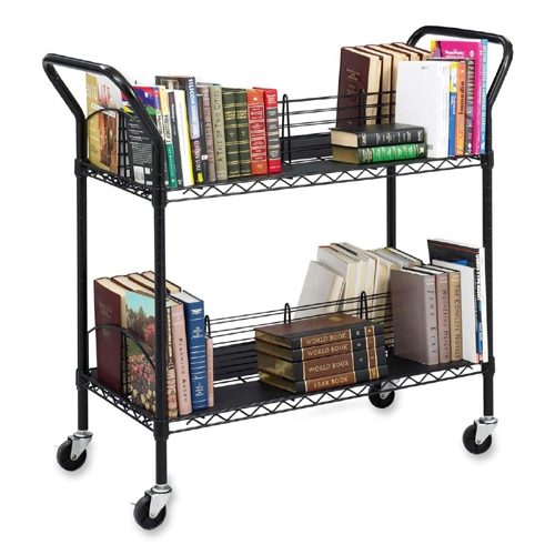 Safco 5333BL Carts & Dollies Double Sided Wire Book Cart SAF5333BL 630595108326