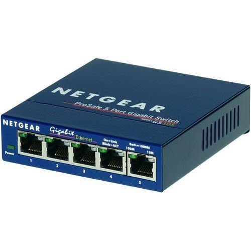 Netgear GS105NA Switches & Bridges Netgear Prosafe Gs105 Ethernet Switch - 5 X 10/100/1000base-t (gs105na) 606449029697