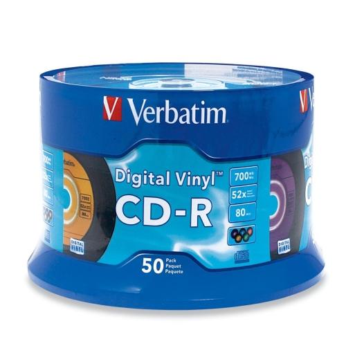 Verbatim 94587 DVD/CD Media Digital Vinyl Cd-r 80min 700mb 52x 50pk Spindle 023942945871