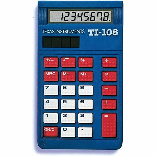 Texas Instruments 108/BK Calculators Texas Instruments Ti-108 Elementary Calculator - 8 Digits - Lcd - Solar Powered (108/bk) 108bk 033317206711