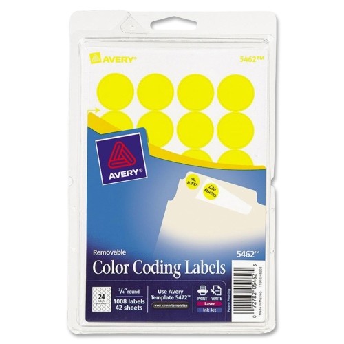 Avery Dennison 05462 Labels Custom Print Round Color-coding Labels AVE05462 072782054625