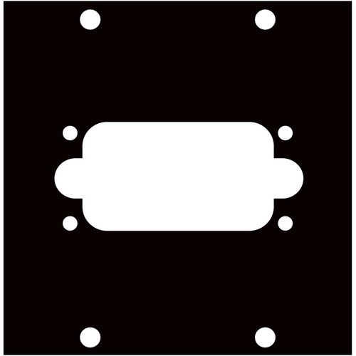 Middle Atlantic 1G2 Faceplates & Mounting Boxes Middle Atlantic Faceplate Insert - Brushed Black, Anodized Black - Aluminum (1g2) 656747000270