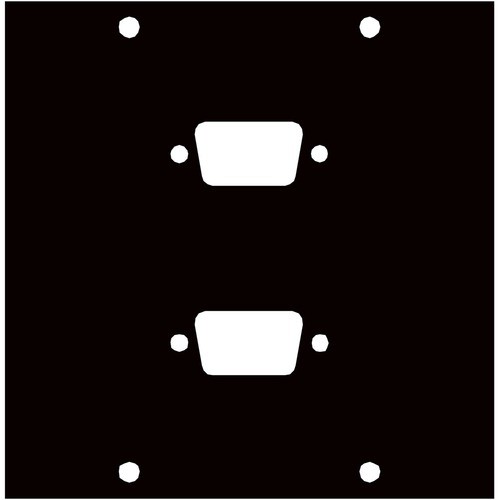 Middle Atlantic 2DB9 Faceplates & Mounting Boxes Middle Atlantic Faceplate Insert - Brushed Black, Anodized Black - Aluminum (2db9) 656747000447
