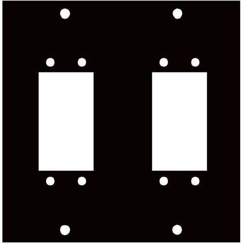 Middle Atlantic 2ELCO38 Faceplates & Mounting Boxes Middle Atlantic Faceplate Insert - Brushed Black, Anodized Black - Aluminum (2elco38) 656747000478