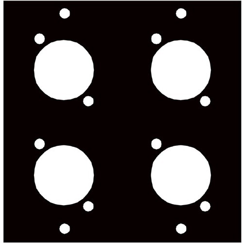 Middle Atlantic CANARE4 Panels Middle Atlantic Ucp Module With Four Canare Punchouts - Aluminum - Brushed Black - 3.5" Height X 3.4 656747002984