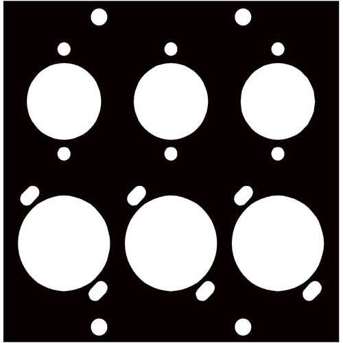 Middle Atlantic COMBO6 Faceplates & Mounting Boxes Middle Atlantic Faceplate Insert - Brushed Black, Anodized Black - Aluminum (combo6) 656747003998