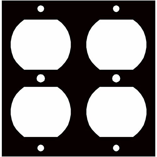 Middle Atlantic DUP2 Faceplates & Mounting Boxes Middle Atlantic Ucp Module With Two Duplex Punchout - Ucp Module With Two Duplex Punchout (dup2) 656747005084