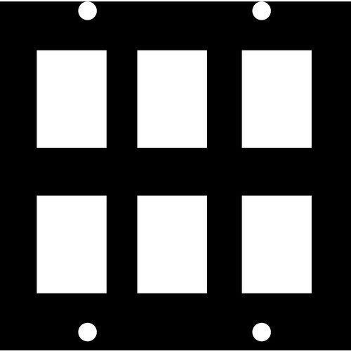 Middle Atlantic KEY-6 Panels Ucp Module, Six Keystone Punchouts,holds Varied Connectors (rca, Rj-45, Fiber, E (key-6) Key6 656747094880