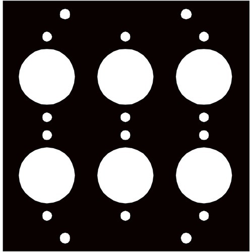 Middle Atlantic XLRM6 Panels Middle Atlantic Ucp Module, Xlr Male Punchouts - Aluminum - Black - 3.5" Height X 3.4" Width X 0.1"  656747026034