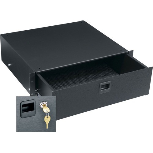 Middle Atlantic TD3LK Rack Equipment Middle Atlantic 3ru Heavy Duty Rack Mounted Drawer With Lock - 3u Rack Height - Black - Steel (td3lk 656747022203