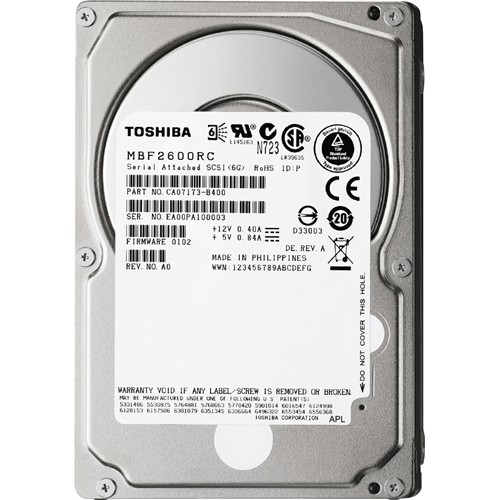 Toshiba MBF2600RC Hard Drives Toshiba Mbf2-rc Mbf2600rc 600 Gb Hard Drive - 2.5" Internal - Sas (6gb/s Sas) - 10025rpm - Hot Swapp 091037056184