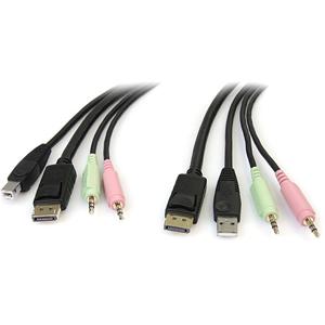 Startech DP4N1USB6 Cables 6 Ft 4-in-1 Usb Displayport Kvm Switch Cable 065030840125