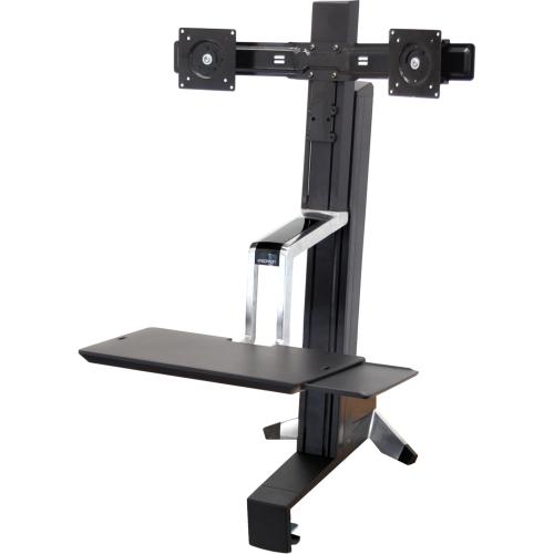 Ergotron 33-341-200 Stands & Cabinets Dual Monitor Standing Desk Workstation - Black - Transform An Existing Surface I (33-341-200) 33341200 675375036741