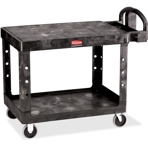 Rubbermaid FG452500BLA Carts & Dollies 4525 Hd 2-shelf Utility Cart Flat Shelf (med) RCP452500BK 086876184389