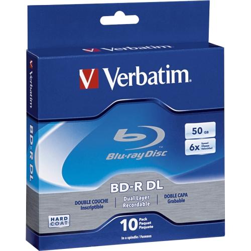 Verbatim 97335 DVD/CD Media Verbatim Bd-r Dl 50gb 8x, Verbatim, 10pk Spindle Box Peg Hanger - 50gb - 10pk Spindle Box (97335) 239429733552