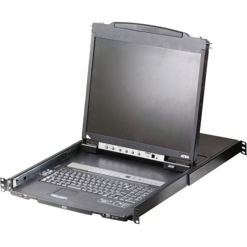 Aten CL5808N Rackmount LCDs Aten Cl5808n Dual Rail Rackmount Lcd-taa Compliant - 8 Computer(s) - 19" 672792002342