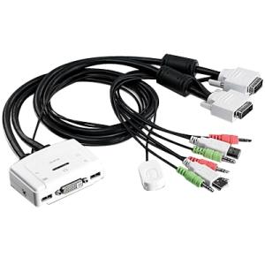 Trendnet TK-214I KVM Switchboxes Trendnet 2-port Dvi Usb Kvm Switch And Cable Kit With Audio, Manage Two Pc's, Usb 2.0, Hot-plug, Aut Tk214i 710931304480