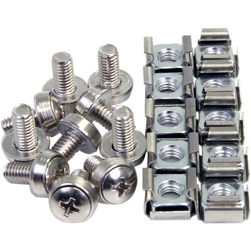 Startech CABSCREWM62 Fasteners 100 Pkg M6 Mounting Screws And Cage Nuts For Server Rack Cabinet 065030843010