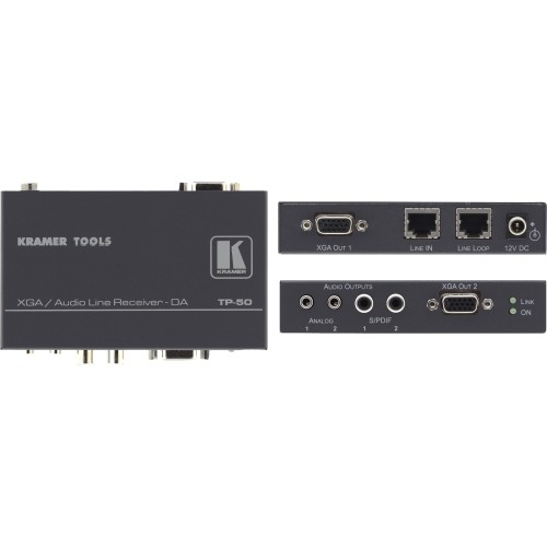Kramer Electronics TP-50 Video Consoles/Extenders Kramer Video Console - 1 Input Device - 3 Output Device - 328.08 Ft Range - 2 X Network (rj-45) - 2  Tp50 