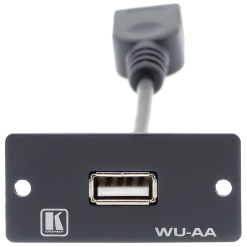 Kramer Electronics WU-AA Faceplates & Mounting Boxes Wu-aa Is A Single Insert Wall Plate With One Usb Connector (type-a) At The Front Wuaa 7291063022280