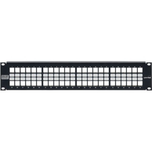 Leviton 4S255-S48 Patch Panels Leviton Shielded Quickport Patch Panel, 48-port, 2ru - 48 Port(s) - 2u High - Black Powder Coat - 19 4s255s48 784774033654