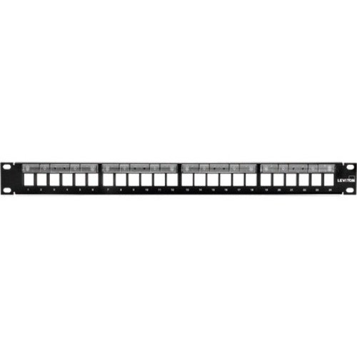 Leviton 49255-L24 Patch Panels Leviton Quickport Patch Panel With Magnifying Lens Label Holder, 24-port, 1ru - 24 Port(s) - 1u High 49255l24 078477472996