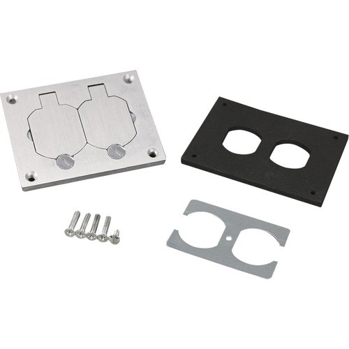 Middle Atlantic 828R-TCAL Faceplates & Mounting Boxes Wiremold Duplex Cover Plate - 1-gang - Brushed Aluminum, Brass (828r-tcal) 828rtcal 786564017769