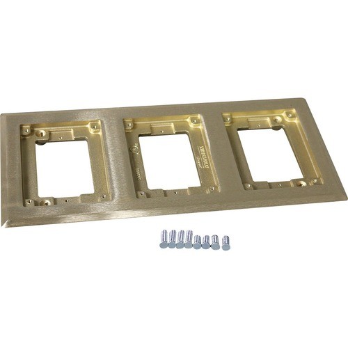 Middle Atlantic 837C Faceplates & Mounting Boxes Wiremold Faceplate - 3-gang - Brushed Aluminum - Brass (837c) 786564083719