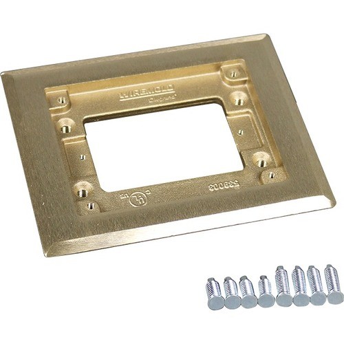 Middle Atlantic 817C Faceplates & Mounting Boxes Wiremold Flange - 1-gang - Brushed Aluminum - Brass (817c) 786564277729