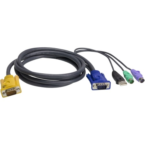 Aten 2L5302UP Cables Aten Combo Kvm Cable - 6 Ft Kvm Cable - First End: 1 X 15-pin Hd-15 - Male - Second End: 1 X 15-pin  672792002694