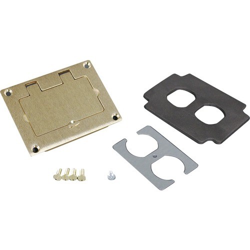 Middle Atlantic 828DPGFITC Faceplates & Mounting Boxes Wiremold Rectangular Duplex Cover Plate - 1-gang - Brass - Brass (828dpgfitc) 786564054634