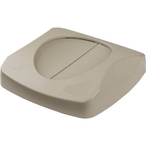 Rubbermaid FG268988BEIG Wastebaskets Lids Untouchable Swing Top Lid RCP268988BG 451368666009