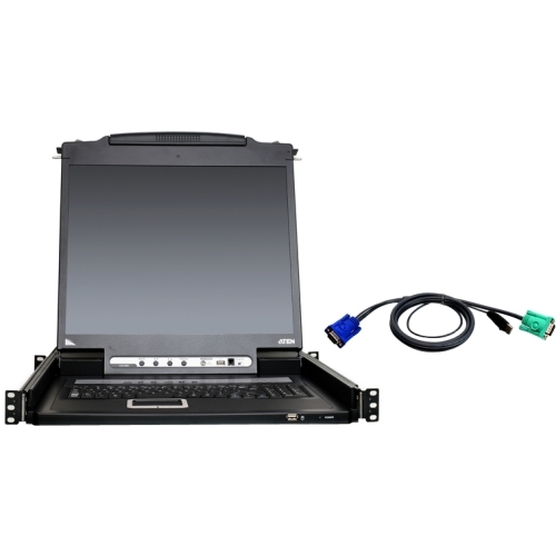 Aten CL5708NUKIT Rackmount LCDs Aten 8-port 19" Single Rail Usb/ps2 Lcd Kvm W/ Peripheral Sharing And 8 Usb Kvm Cables-taa Compliant - 881317509703