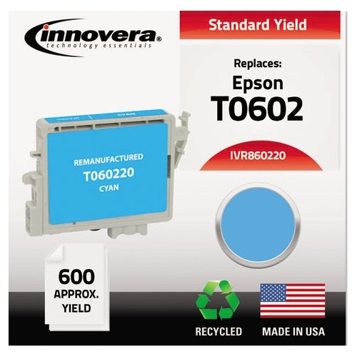 Innovera 860220 Toners & Ink Cartridges 860220 Compatible, Remanufactured, T060220 Ink, 600 Page-yield, Cyan IVR860220 686024121367