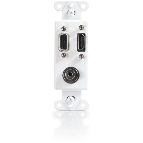 C2g 41031 Faceplates & Mounting Boxes C2g Hdmi, Vga And 3.5mm Audio Pass Through Wall Plate - White - White - 1 X Hdmi Port(s) - 1 X Mini- 007571204103