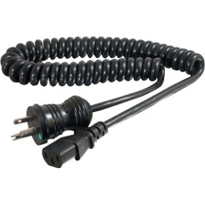 C2g 48065 Power Cords C2g 6ft 18 Awg Coiled Hospital Grade Power Cord (nema 5-15p To Iec320c13) - Black - For Computer, Mo 031112885230