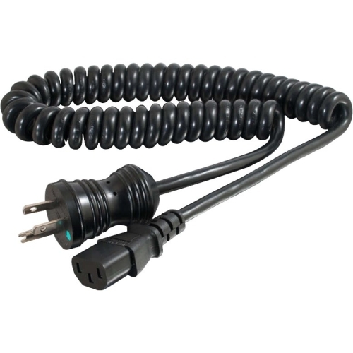 C2g 48066 Power Cords C2g 8ft 18 Awg Coiled Hospital Grade Power Cord (nema 5-15p To Iec320c13) - Black - For Computer, Mo 696450098065