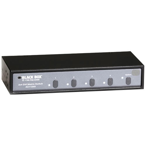 Black Box AC1124A VGA Switchboxes Black Box 2x4 Dvi Matrix Switch With Audio - 1600 X 1200 - Uxga - 2 X 4 - Display, Speaker4 X Dvi Ou 013269004016