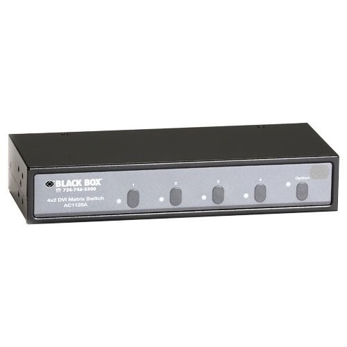Black Box AC1125A VGA Switchboxes Black Box 4x2 Dvi Matrix Switch With Audio And Rs-232 Control - 1600 X 1200 - Uxga - 4 X 2 - Display 013269003897