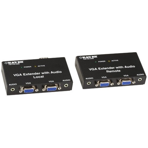 Black Box AC556A-R2 Video Consoles/Extenders Black Box Vga Extender Kit With Audio, 2-port Local, 2-port Remote - 1 Input Device - 4 Output Devic Ac556ar2 822088055235