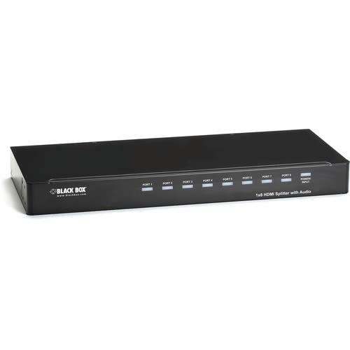 Black Box AVSP-HDMI1X8 Signal Splitters/Amplifiers Black Box 1 X 8 Hdmi Splitter With Audio - Audio Line In - Audio Line Out - 1 X Hdmi In - 8 X Hdmi O Avsphdmi1x8 013269148987