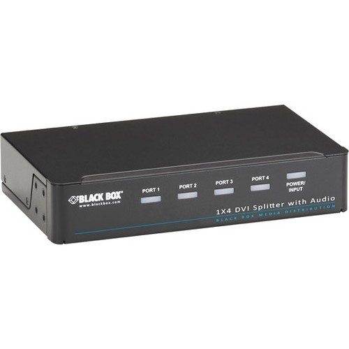 Black Box AVSP-DVI1X4 Signal Splitters/Amplifiers Black Box Dvi-d Splitter With Audio And Hdcp, 1 X 4 - Audio Line In - Audio Line Out - Dvi In - Dvi  Avspdvi1x4 655093068859