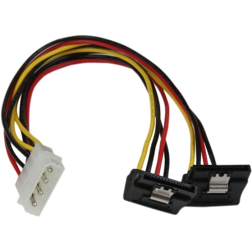 Startech PYO2LP4LSATR Power Cords 12in Lp4 To 2x Right Angle Latching Sata Power Y Cable Adapter 065030848930
