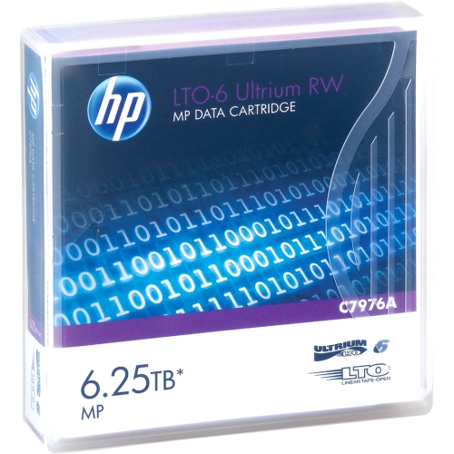 Hp C7976A Tape Media Hpe Lto-6 6.25tb Ultrium Rw Cartridge - Lto-6 - 2.50 Tb (native) / 6.25 Tb (compressed) - 2775.59 Ft 014445510116