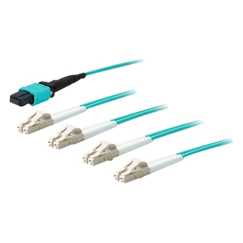Addon ADD-MPO-4LC3M5OM3 Cables Addon 3m Mpo (female) To 8xlc (male) 8-strand Aqua Om3 Fiber Fanout Cable - 100% Compatible And Guar Addmpo4lc3m5om3 883350198807