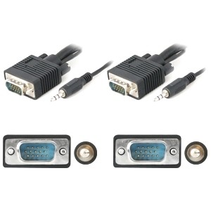 Addon VGAMM15A Cables 15ft Vga Male To Vga Male Black Cable Which Includes 3.5mm Audio Port For Resolution Up To 1920x1200 821455047613